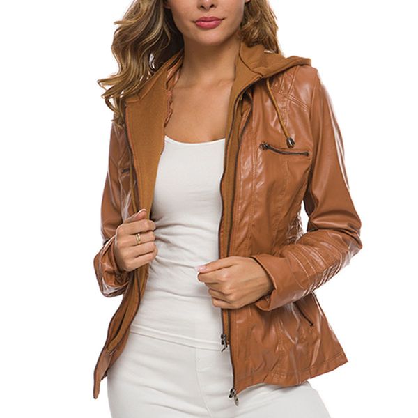 2021 new women's european fashion jacket zipper cleaning single pu leather motorcycle female windbreaker, Black;brown
2021 new women's european fashion jacket zipper cleaning single pu leather motorcycle female windbreaker, Black;brown