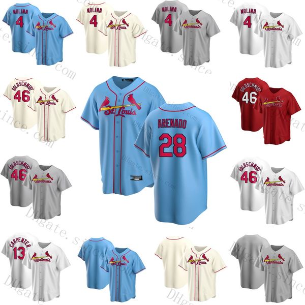 28 nolan arenado 4 yadier molina 46 paul goldschmidt matt carpenter paul dejong carlos martinez marcell ozuna wong fowler baseball jerseys, Blue;black
28 nolan arenado 4 yadier molina 46 paul goldschmidt matt carpenter paul dejong carlos martinez marcell ozuna wong fowler baseball jerseys, Blue;black
