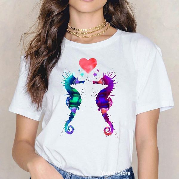 watercolor seahorses love animal print t shirt femme t-shirts for women harajuku kawaii tshirt summer cute camisas mujer tee, White
watercolor seahorses love animal print t shirt femme t-shirts for women harajuku kawaii tshirt summer cute camisas mujer tee, White