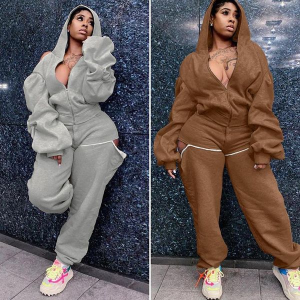 women's tracksuits echoine autumn winter women long sleeve cut out hooded zip-up sweatshirt joggings 2 piece set hoodies oversized trac, Gray
women's tracksuits echoine autumn winter women long sleeve cut out hooded zip-up sweatshirt joggings 2 piece set hoodies oversized trac, Gray