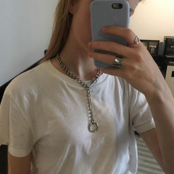 punk gothic rock round metal chain choker collar necklace pendants fashion, Silver
punk gothic rock round metal chain choker collar necklace pendants fashion, Silver