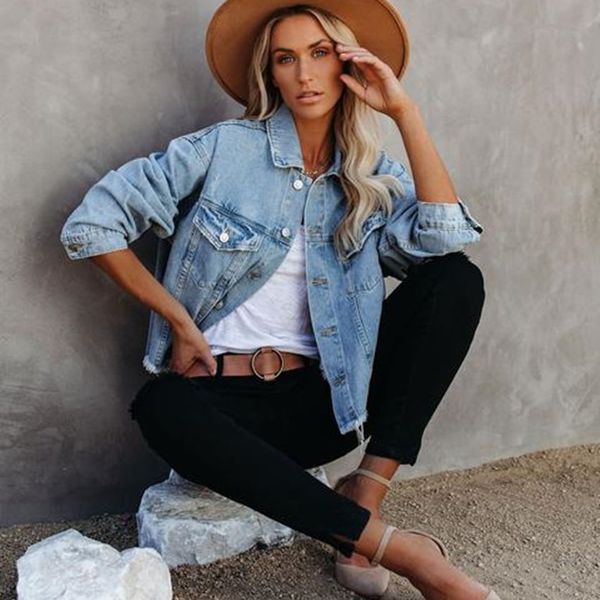 1x autumn / winter new denim jacket women street trendsetter loose edge short jacket jeans jacket wholesale, Blue
1x autumn / winter new denim jacket women street trendsetter loose edge short jacket jeans jacket wholesale, Blue