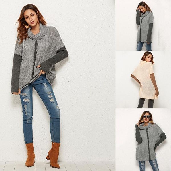 women long sleeves sweater loose knitted pullover jumper casual tunic streetwear, White;black
women long sleeves sweater loose knitted pullover jumper casual tunic streetwear, White;black