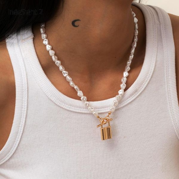 ingesight.z punk padlock clasp lasso pendant necklace bohemian baroque imitation pearl choker necklaces collar for women jewelry, Silver
ingesight.z punk padlock clasp lasso pendant necklace bohemian baroque imitation pearl choker necklaces collar for women jewelry, Silver