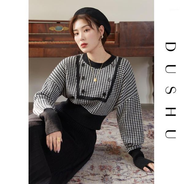dushu plus size oversized plaid knitted sweater women autumn winter black vintage pullover female knitwear elegant jumper1, White;black
dushu plus size oversized plaid knitted sweater women autumn winter black vintage pullover female knitwear elegant jumper1, White;black