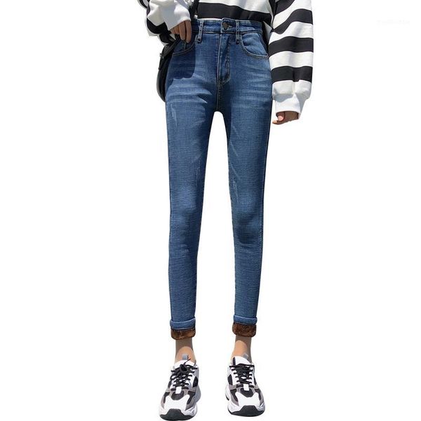 the new 2019 plus thick velvet high waist jeans female pantyhose feet pants fall and winter clothes1, Blue
the new 2019 plus thick velvet high waist jeans female pantyhose feet pants fall and winter clothes1, Blue