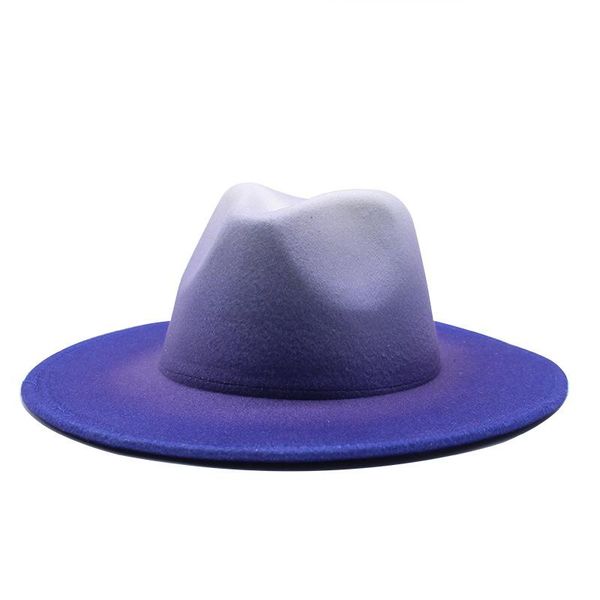 wide brim hats blue tie dye fedora hat winter felt jazz gradient warm fashion cap for men women two-color british 2021, Blue;gray
wide brim hats blue tie dye fedora hat winter felt jazz gradient warm fashion cap for men women two-color british 2021, Blue;gray