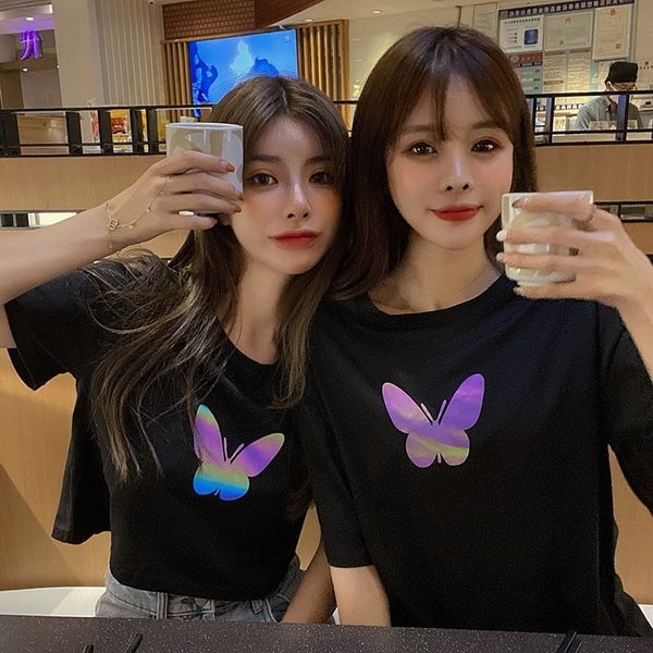japanese colorful butterfly flash reflective t-shirt girlfriends outfit/ wear couple wearbutterfly couple dress outfit/parent-child outfit f, White
japanese colorful butterfly flash reflective t-shirt girlfriends outfit/ wear couple wearbutterfly couple dress outfit/parent-child outfit f, White