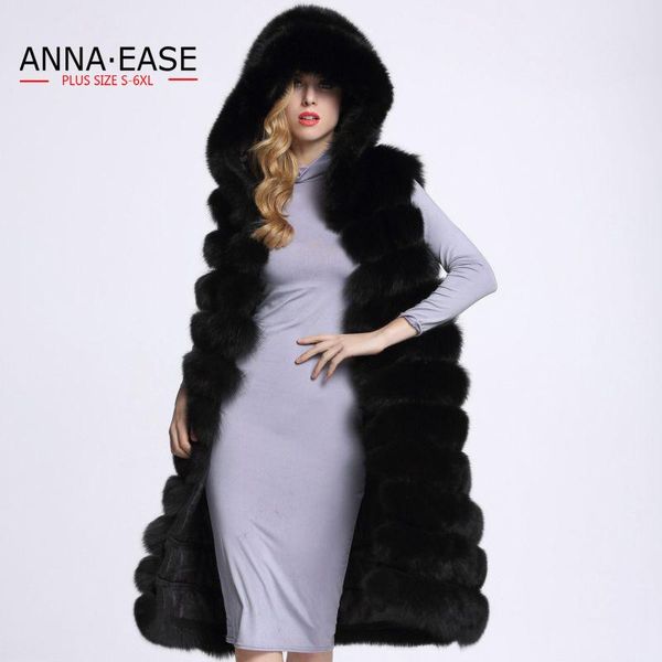 women's fur & faux plus size winter warm lady coat hooded sleeveless long vest thicken women waistcoat, Black
women's fur & faux plus size winter warm lady coat hooded sleeveless long vest thicken women waistcoat, Black