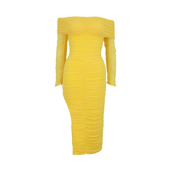2021 spring new female a line neck strapless back of long sleeves slit dress tight fashion high street grzq, Black;gray
2021 spring new female a line neck strapless back of long sleeves slit dress tight fashion high street grzq, Black;gray