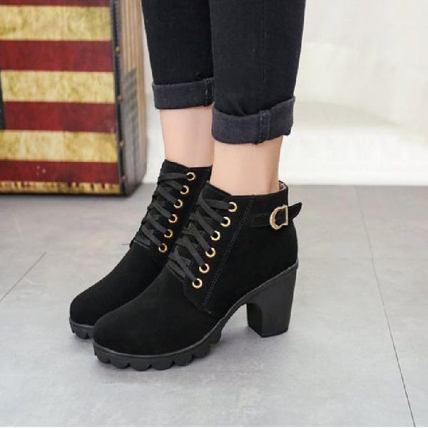 boots 2021 women's high heels suede shoes woman round head solid color lace up fashion winter boots35-41 botas mujer1, Black
boots 2021 women's high heels suede shoes woman round head solid color lace up fashion winter boots35-41 botas mujer1, Black