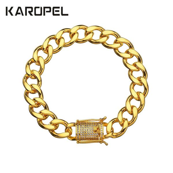 karopel crystal cz zircon triple lock bracelet 10mm cuban link box clasp bracelet men female hip hop jewlery drop shipping, Black
karopel crystal cz zircon triple lock bracelet 10mm cuban link box clasp bracelet men female hip hop jewlery drop shipping, Black