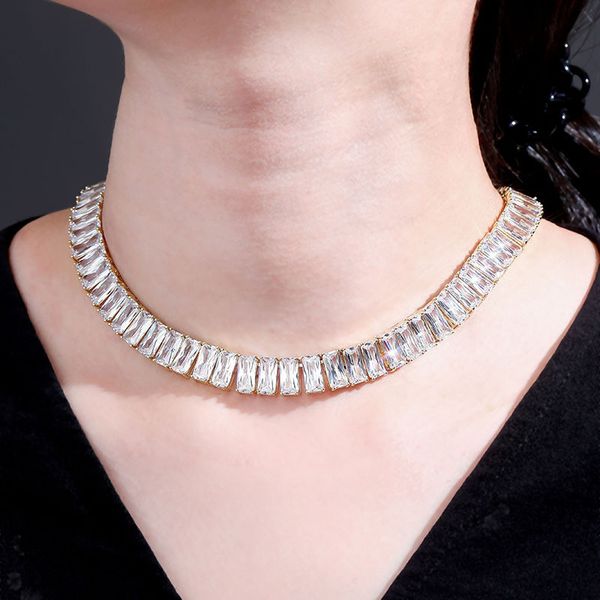 10mm square zircon baguette necklace iced out cubic zirconia cuban women's necklace hip hop fashion jewelry for gift, Silver
10mm square zircon baguette necklace iced out cubic zirconia cuban women's necklace hip hop fashion jewelry for gift, Silver