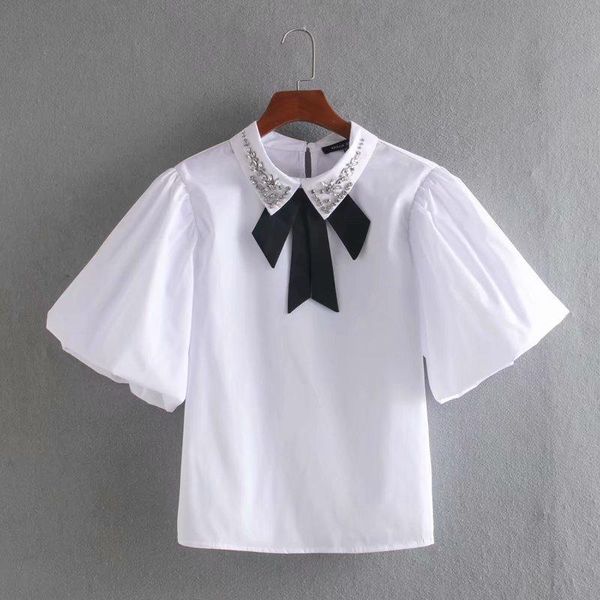 flabbit new spring women 2021 bow tied beading decoration casual blouse women puff sleeve white blusas loose lx0625
flabbit new spring women 2021 bow tied beading decoration casual blouse women puff sleeve white blusas loose lx0625