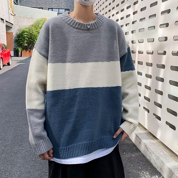 pullovers men patchwork long sleeve panelled autumn winter korean style new trendy leisure sweaters teens knitted stylish ins bf, White;black
pullovers men patchwork long sleeve panelled autumn winter korean style new trendy leisure sweaters teens knitted stylish ins bf, White;black
