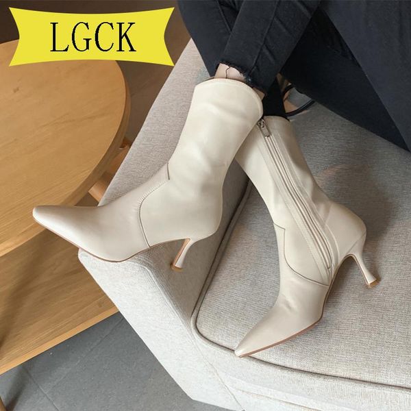 boots plus size 34-40 women ankle beige high heels sock pointed toe thin zipper lady autumn winter party shoes, Black
boots plus size 34-40 women ankle beige high heels sock pointed toe thin zipper lady autumn winter party shoes, Black