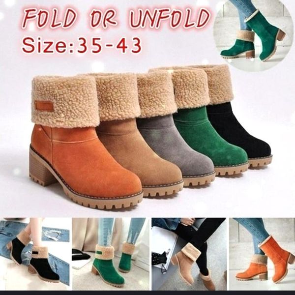 2020 women's shoes snow boots winter fur warm snow boots ladies winter bootsthick block heel ankle women, Black
2020 women's shoes snow boots winter fur warm snow boots ladies winter bootsthick block heel ankle women, Black