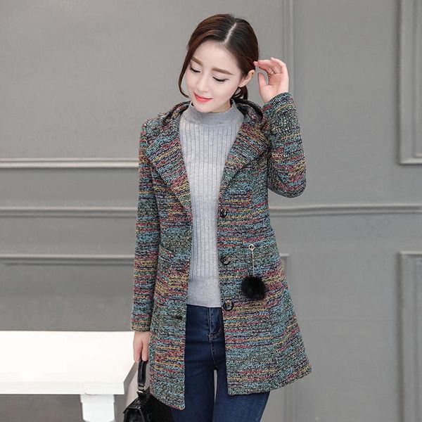 new woolen winter hooded fashion and women's autumn slim single-breasted long jacket thin striped tb190317 coat jicsl, Black
new woolen winter hooded fashion and women's autumn slim single-breasted long jacket thin striped tb190317 coat jicsl, Black
