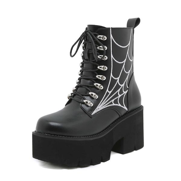 autumn and winter new national style short boots women's martin boots thick heel spider web embroidered large women's shoes, Black
autumn and winter new national style short boots women's martin boots thick heel spider web embroidered large women's shoes, Black