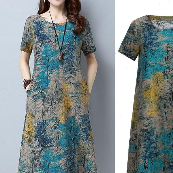 z25 plus size dress cotton linen summer dress women vintage elegant ladies loose dresses ol work wear sundress vestidos, Black;gray
z25 plus size dress cotton linen summer dress women vintage elegant ladies loose dresses ol work wear sundress vestidos, Black;gray