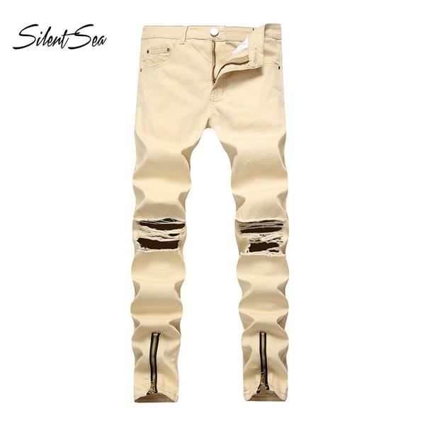 men's jeans silentsea men ripped beggar holes pants elasticity casual male trousers cool stretch man biker denim ankle zipper, Blue
men's jeans silentsea men ripped beggar holes pants elasticity casual male trousers cool stretch man biker denim ankle zipper, Blue