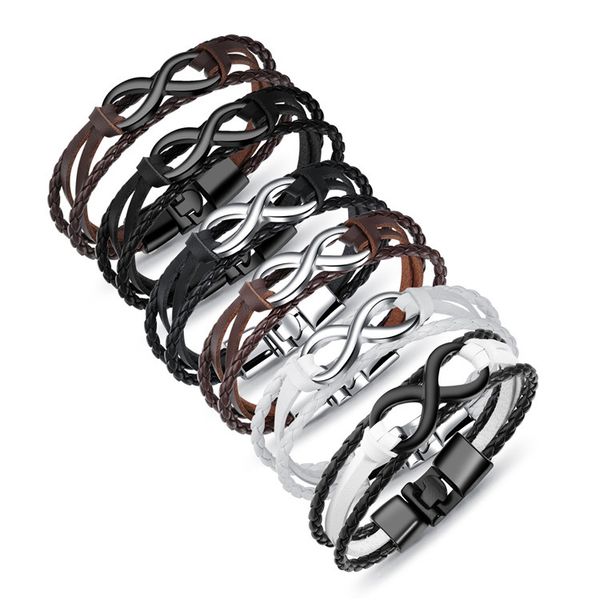 wholesale multi layer alloy number 8 endless men leather bracelet christmas gift, Golden;silver
wholesale multi layer alloy number 8 endless men leather bracelet christmas gift, Golden;silver