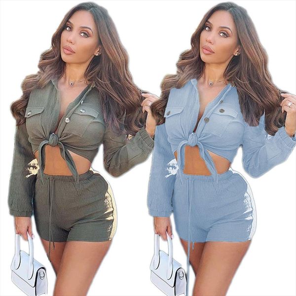 2020 summer women two pieces set tracksuits full sleeve shirts shorts suits street 2 pcs night fitness outfits, Gray
2020 summer women two pieces set tracksuits full sleeve shirts shorts suits street 2 pcs night fitness outfits, Gray
