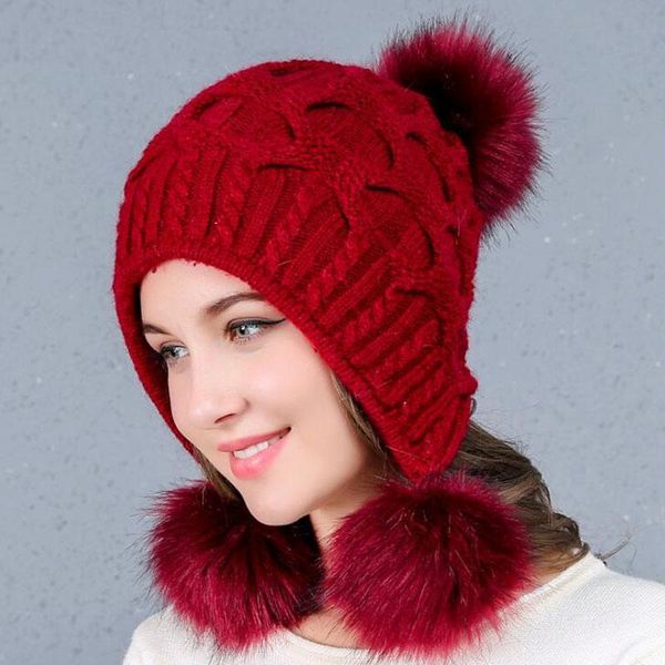 beanie/skull caps autumn winter beanies hat knitted wool skullies casual cap with fur pompom solid colors ski, Blue;gray
beanie/skull caps autumn winter beanies hat knitted wool skullies casual cap with fur pompom solid colors ski, Blue;gray
