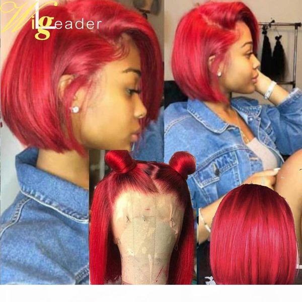 short red bob preplucked 13x6 lace frontal wigs style remy hair wigs with baby hair, Black
short red bob preplucked 13x6 lace frontal wigs style remy hair wigs with baby hair, Black