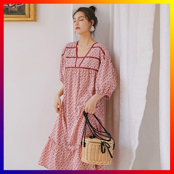 lgdsj fresh pink women's women's new spring summer dress dress 2020 sleeve korean mid skirt loose floral sweet hrmip, Black;gray
lgdsj fresh pink women's women's new spring summer dress dress 2020 sleeve korean mid skirt loose floral sweet hrmip, Black;gray