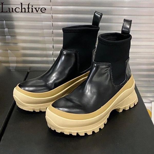 boots 2021 thick bottom women's round toe ladies shoes elastic platform women runway black leather
boots 2021 thick bottom women's round toe ladies shoes elastic platform women runway black leather