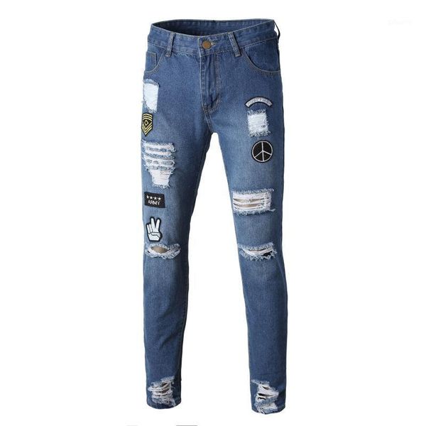 mens cool designer brand black jeans skinny ripped destroyed stretch slim fit hop hop pants with holes for men1, Blue 
mens cool designer brand black jeans skinny ripped destroyed stretch slim fit hop hop pants with holes for men1, Blue