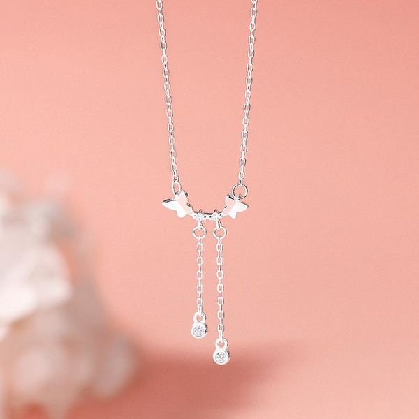 chains fashion double butterfly long tassel pendant necklace with shiny zircon for women jewelry nice gifts s-n475, Silver
chains fashion double butterfly long tassel pendant necklace with shiny zircon for women jewelry nice gifts s-n475, Silver
