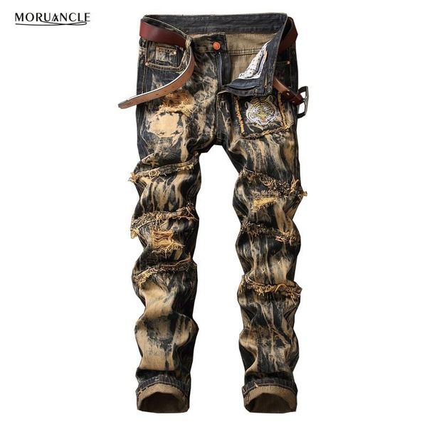 moruancle men's vintage ripped jeans joggers retro yellow distressed denim pants trousers tiger embroidered plus size 29-42, Blue
moruancle men's vintage ripped jeans joggers retro yellow distressed denim pants trousers tiger embroidered plus size 29-42, Blue