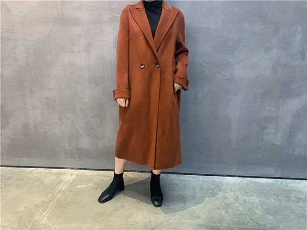 women's wool & blends european and american double-sided cashmere coat all-match good quality hand-stitched woolen jacket +belt, Black
women's wool & blends european and american double-sided cashmere coat all-match good quality hand-stitched woolen jacket +belt, Black