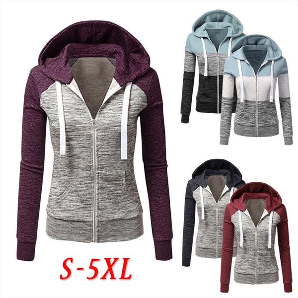 женщины zip up hoodie с длинным рукавом фуфайки осени зимы капюшоном куртки дамы моды карманные лоскутное drawstring толстовки, Black
женщины zip up hoodie с длинным рукавом фуфайки осени зимы капюшоном куртки дамы моды карманные лоскутное drawstring толстовки, Black