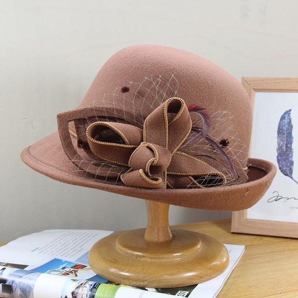vintage black hat women fedora large brim wool hats felt cloche hat for ladies wide vintage flower round hats, Blue;gray
vintage black hat women fedora large brim wool hats felt cloche hat for ladies wide vintage flower round hats, Blue;gray