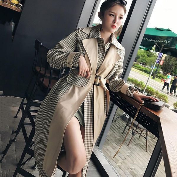 deat khaki lapel long sleeve contrast plaid belt slim windbreaker woman retro simple fashion 2019 autumn plus coat new td0631, Tan;black
deat khaki lapel long sleeve contrast plaid belt slim windbreaker woman retro simple fashion 2019 autumn plus coat new td0631, Tan;black