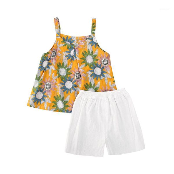 2020 baby girl sunflower printed clothing sets camis tank + white shorts 1-4y kids children summer casual cotton outfits1
2020 baby girl sunflower printed clothing sets camis tank + white shorts 1-4y kids children summer casual cotton outfits1