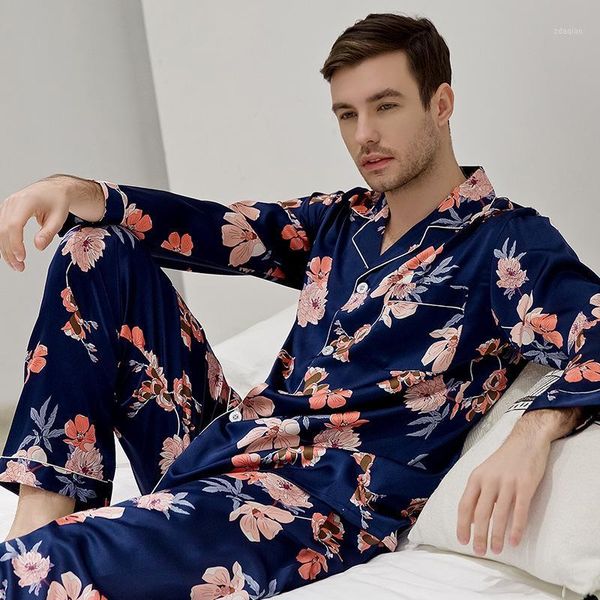 men's sleepwear casual satin pajamas set male 2pcs sleep print kimono bathrobe gown shirt&pants men nightwear suit homewear1, Black;brown
men's sleepwear casual satin pajamas set male 2pcs sleep print kimono bathrobe gown shirt&pants men nightwear suit homewear1, Black;brown