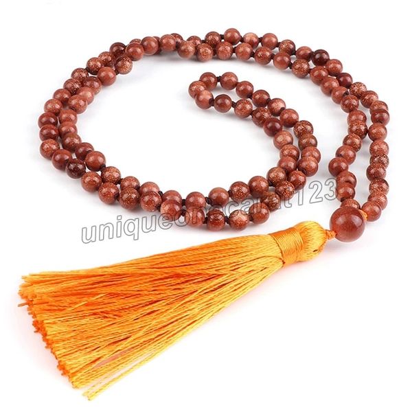 6mm gold sandstone necklace for men long tassel 108 beads mala elastic knot yoga natural stone necklace women charm jewelry gift, Silver
6mm gold sandstone necklace for men long tassel 108 beads mala elastic knot yoga natural stone necklace women charm jewelry gift, Silver