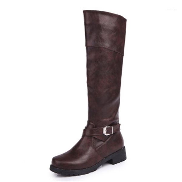 35-43 size women knee high buckle long boots female autumn winter soft leather fashion square heel knight boots black brown1
35-43 size women knee high buckle long boots female autumn winter soft leather fashion square heel knight boots black brown1