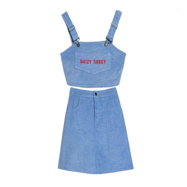 perhaps u women two pieces set letter embroidery tank blue corduroy mini skirt zipper pocket summer high street t01401, Gray
perhaps u women two pieces set letter embroidery tank blue corduroy mini skirt zipper pocket summer high street t01401, Gray