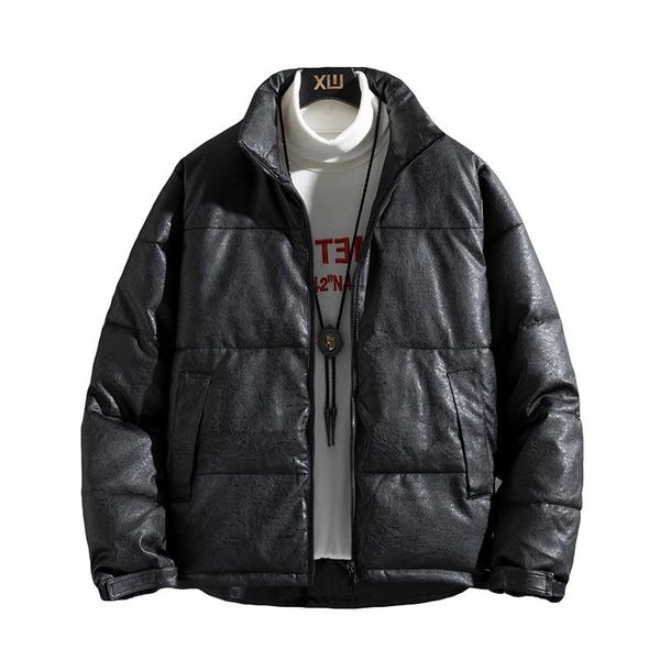 men's down & parkas winter men jacket coat casual stand collar thick leather cotton padded jackets parka male warm outwear, Black
men's down & parkas winter men jacket coat casual stand collar thick leather cotton padded jackets parka male warm outwear, Black