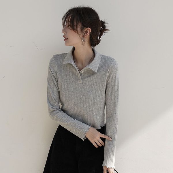 2020 autumn new coat t-shirt korean version simple ins ear side pit stripe polo loose short long sleeve t-shirt for women hx73p hx73, White
2020 autumn new coat t-shirt korean version simple ins ear side pit stripe polo loose short long sleeve t-shirt for women hx73p hx73, White