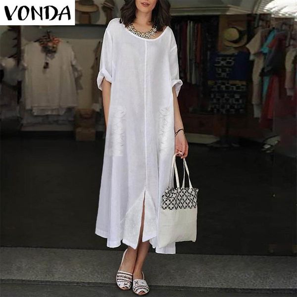2020 autumn vonda women dress white long maxi party dresses vintage o neck half sleeve lace patchwork split hem vestidos, White;black
2020 autumn vonda women dress white long maxi party dresses vintage o neck half sleeve lace patchwork split hem vestidos, White;black