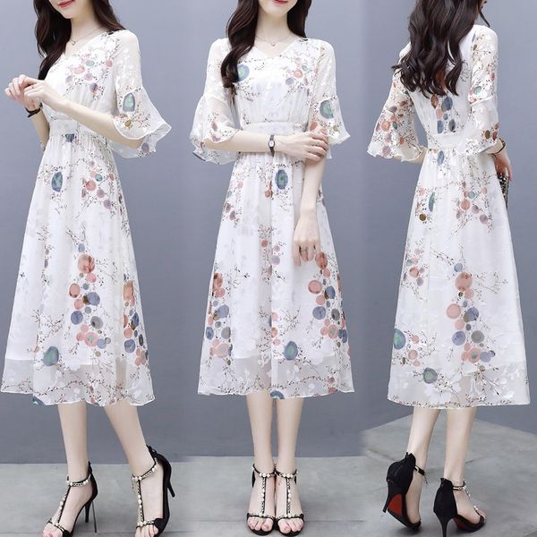chiffon dress dresslong dress women's summer 2019 temperament mid-length gentle skirt super fairy slimming waist floral skirt 8jc94, Black;gray
chiffon dress dresslong dress women's summer 2019 temperament mid-length gentle skirt super fairy slimming waist floral skirt 8jc94, Black;gray
