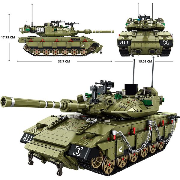 1730pcs military series merkava mk4 main battle tank building blocks technic army soldiers tanks bricks children toys kids gifts 1008
1730pcs military series merkava mk4 main battle tank building blocks technic army soldiers tanks bricks children toys kids gifts 1008