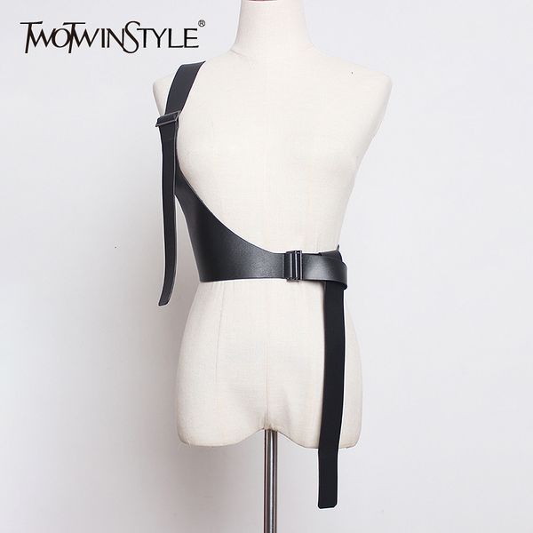 twotwinstyle black patchwork plastic pu leather belt women lace up adjustable accessories belts female fashion autumn new 2020 1012, Black;brown
twotwinstyle black patchwork plastic pu leather belt women lace up adjustable accessories belts female fashion autumn new 2020 1012, Black;brown