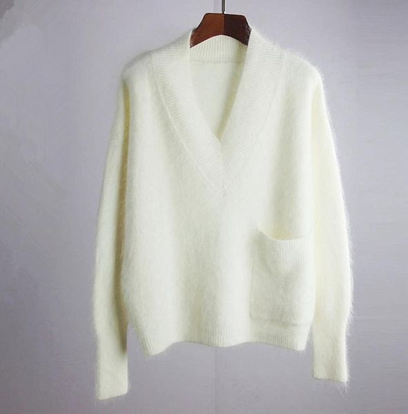 women's sweaters mohair pullover women jersey mujer 2021 autumn winter v-neck long sleeve oversized jumper pull femme hiver swe, White;black
women's sweaters mohair pullover women jersey mujer 2021 autumn winter v-neck long sleeve oversized jumper pull femme hiver swe, White;black